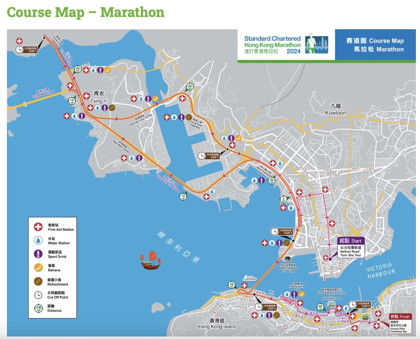 hong kong marathon full marathon route map